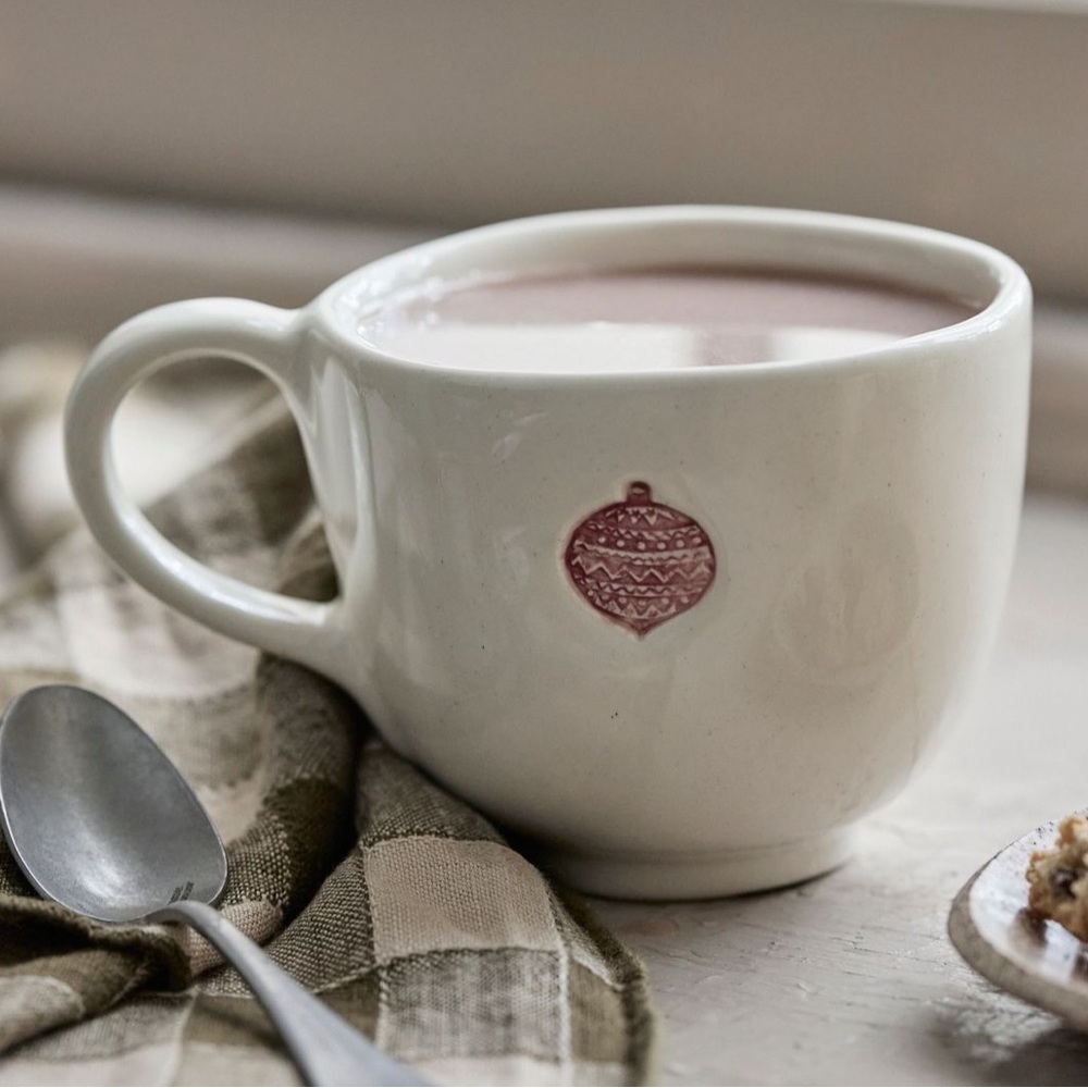 NWT Anthropologie Winter Warmer Mug. Pink Ornament.